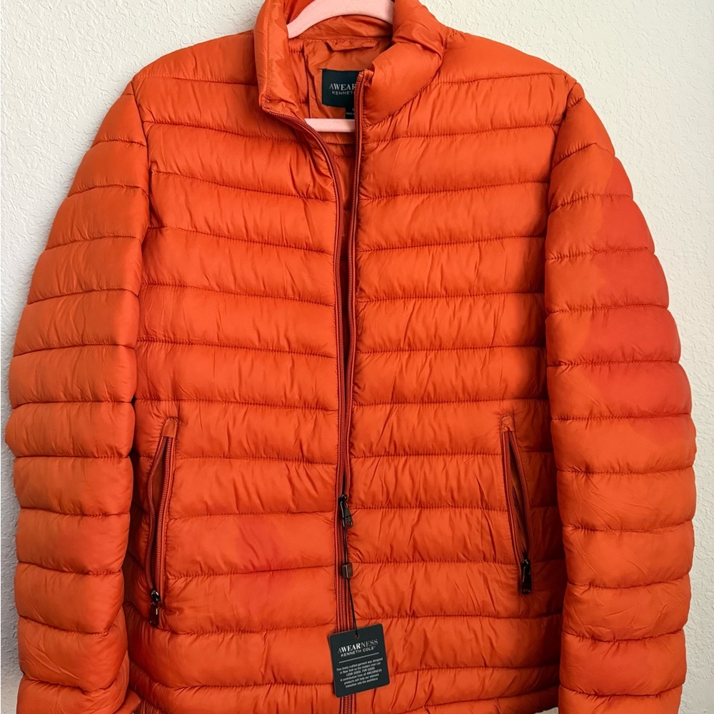 Kenneth Cole Orange Puffer Jacket